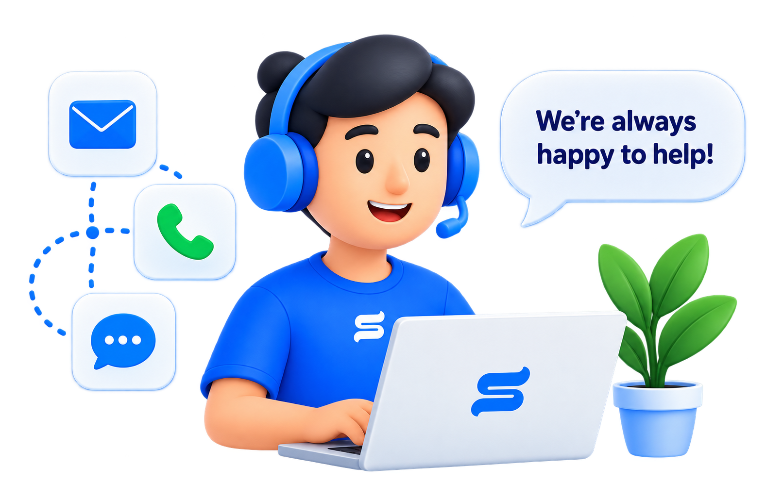 Contact Support Cartoon